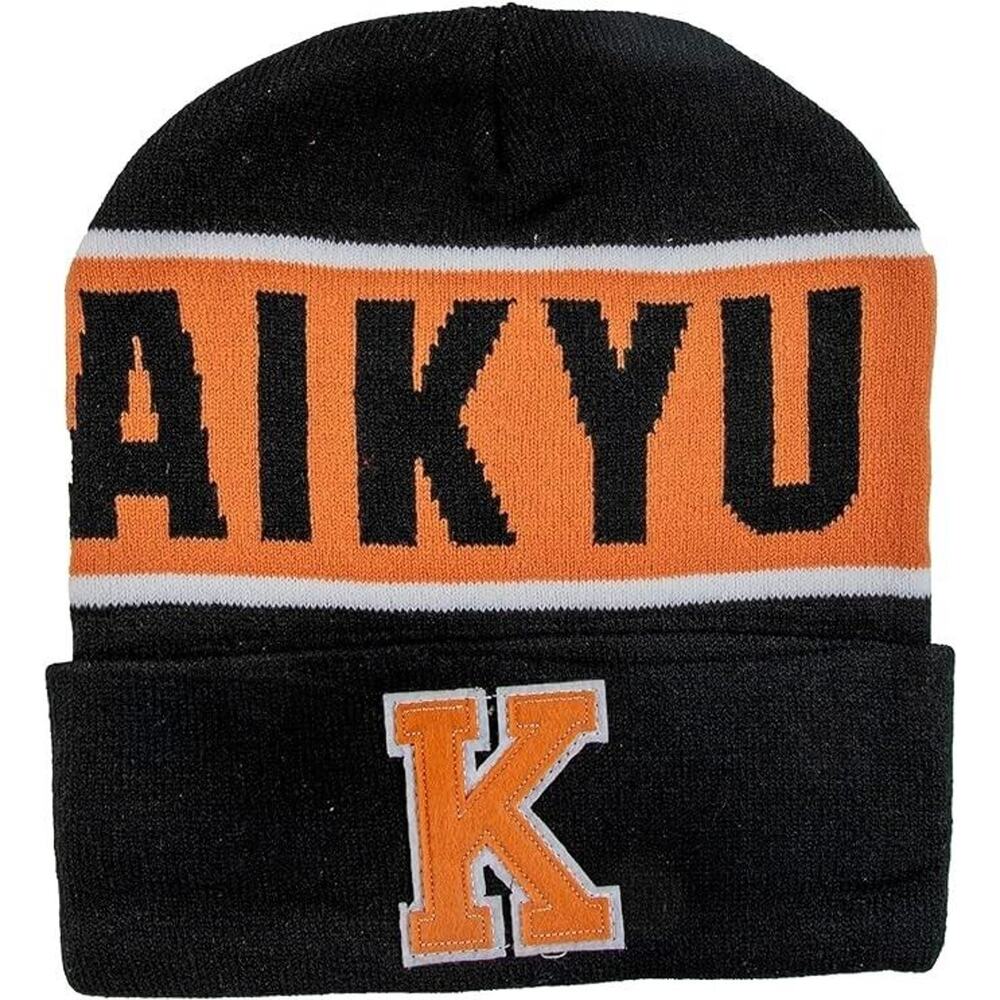 Haikyu Hat Beanie Cap Anime Knit Black Orange